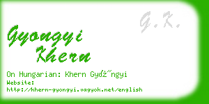 gyongyi khern business card